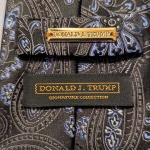 Donald J. Trump Black and Blue Paisley Tie